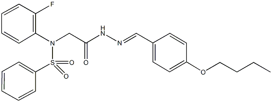 N-{2-[2-(4-butoxybenzylidene)hydrazino]-2-oxoethyl}-N-(2-fluorophenyl)benzenesulfonamide Struktur