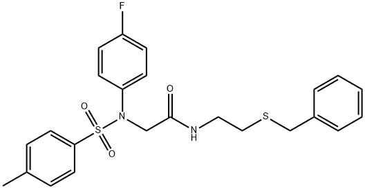 N-[2-(benzylsulfanyl)ethyl]-2-{4-fluoro[(4-methylphenyl)sulfonyl]anilino}acetamide Struktur