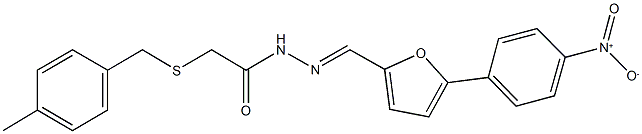 N'-[(5-{4-nitrophenyl}-2-furyl)methylene]-2-[(4-methylbenzyl)sulfanyl]acetohydrazide Struktur