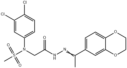 N-(3,4-dichlorophenyl)-N-(2-{2-[1-(2,3-dihydro-1,4-benzodioxin-6-yl)ethylidene]hydrazino}-2-oxoethyl)methanesulfonamide Struktur