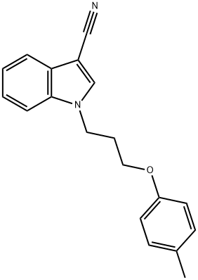 1-[3-(4-methylphenoxy)propyl]-1H-indole-3-carbonitrile Struktur