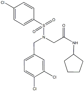 2-[[(4-chlorophenyl)sulfonyl](3,4-dichlorobenzyl)amino]-N-cyclopentylacetamide Struktur