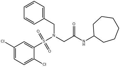 2-{benzyl[(2,5-dichlorophenyl)sulfonyl]amino}-N-cycloheptylacetamide Struktur