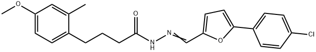 N'-{[5-(4-chlorophenyl)-2-furyl]methylene}-4-(4-methoxy-2-methylphenyl)butanohydrazide Struktur