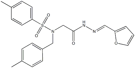 N-{2-[2-(2-furylmethylene)hydrazino]-2-oxoethyl}-4-methyl-N-(4-methylbenzyl)benzenesulfonamide Struktur