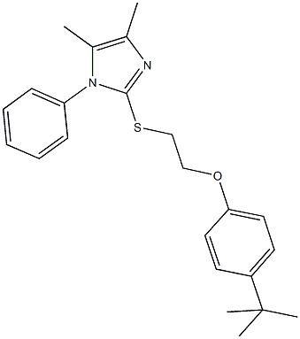 4-tert-butylphenyl 2-[(4,5-dimethyl-1-phenyl-1H-imidazol-2-yl)sulfanyl]ethyl ether Struktur