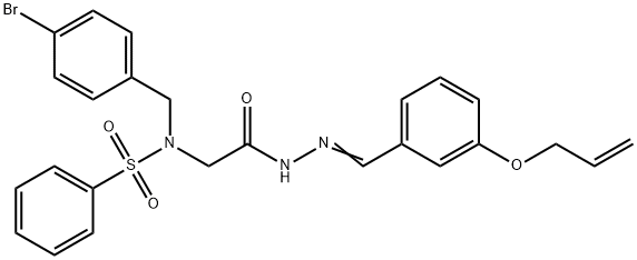 N-(2-{2-[3-(allyloxy)benzylidene]hydrazino}-2-oxoethyl)-N-(4-bromobenzyl)benzenesulfonamide Struktur