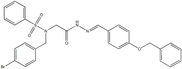 N-(2-{2-[4-(benzyloxy)benzylidene]hydrazino}-2-oxoethyl)-N-(4-bromobenzyl)benzenesulfonamide Struktur