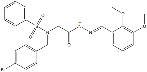 N-(4-bromobenzyl)-N-{2-[2-(2,3-dimethoxybenzylidene)hydrazino]-2-oxoethyl}benzenesulfonamide Struktur