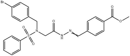 methyl 4-(2-{[(4-bromobenzyl)(phenylsulfonyl)amino]acetyl}carbohydrazonoyl)benzoate Struktur