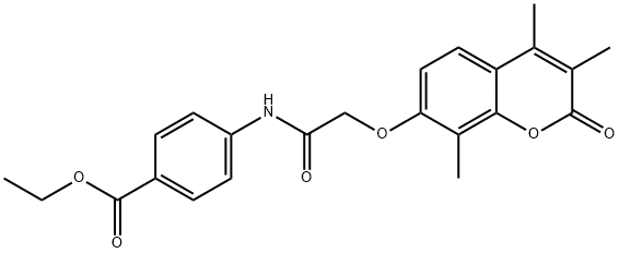 ethyl 4-({[(3,4,8-trimethyl-2-oxo-2H-chromen-7-yl)oxy]acetyl}amino)benzoate Struktur