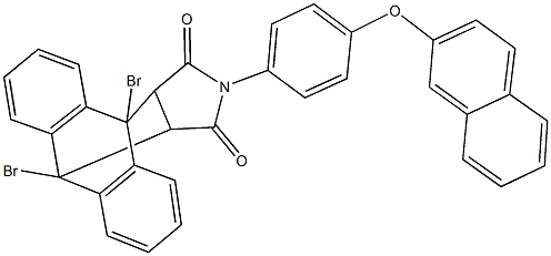 1,8-dibromo-17-[4-(2-naphthyloxy)phenyl]-17-azapentacyclo[6.6.5.0~2,7~.0~9,14~.0~15,19~]nonadeca-2,4,6,9,11,13-hexaene-16,18-dione Struktur