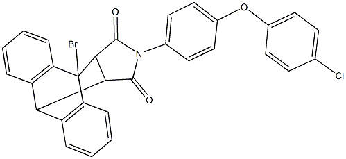 1-bromo-17-[4-(4-chlorophenoxy)phenyl]-17-azapentacyclo[6.6.5.0~2,7~.0~9,14~.0~15,19~]nonadeca-2,4,6,9,11,13-hexaene-16,18-dione Struktur