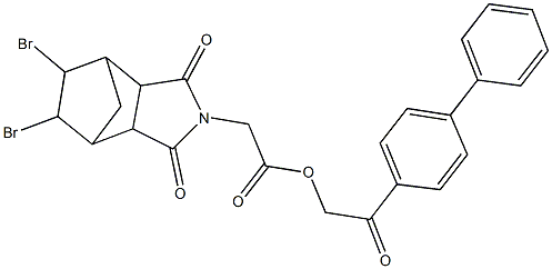 2-[1,1'-biphenyl]-4-yl-2-oxoethyl (8,9-dibromo-3,5-dioxo-4-azatricyclo[5.2.1.0~2,6~]dec-4-yl)acetate Struktur