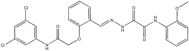 2-(2-{2-[2-(3,5-dichloroanilino)-2-oxoethoxy]benzylidene}hydrazino)-N-(2-methoxyphenyl)-2-oxoacetamide Struktur