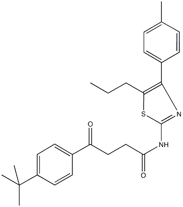 4-(4-tert-butylphenyl)-N-[4-(4-methylphenyl)-5-propyl-1,3-thiazol-2-yl]-4-oxobutanamide Struktur