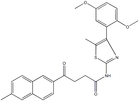 N-[4-(2,5-dimethoxyphenyl)-5-methyl-1,3-thiazol-2-yl]-4-(6-methyl-2-naphthyl)-4-oxobutanamide Struktur