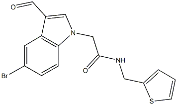 2-(5-bromo-3-formyl-1H-indol-1-yl)-N-(2-thienylmethyl)acetamide Struktur