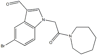 1-[2-(1-azepanyl)-2-oxoethyl]-5-bromo-1H-indole-3-carbaldehyde Struktur