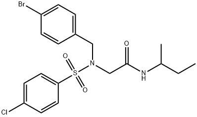 2-{(4-bromobenzyl)[(4-chlorophenyl)sulfonyl]amino}-N-(sec-butyl)acetamide Struktur