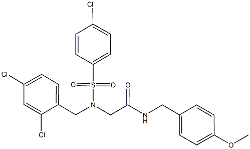 2-[[(4-chlorophenyl)sulfonyl](2,4-dichlorobenzyl)amino]-N-(4-methoxybenzyl)acetamide Struktur