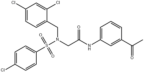 N-(3-acetylphenyl)-2-[[(4-chlorophenyl)sulfonyl](2,4-dichlorobenzyl)amino]acetamide Struktur