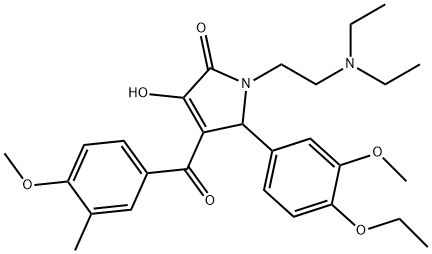 1-[2-(diethylamino)ethyl]-5-(4-ethoxy-3-methoxyphenyl)-3-hydroxy-4-(4-methoxy-3-methylbenzoyl)-1,5-dihydro-2H-pyrrol-2-one Struktur