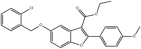 ethyl 5-[(2-chlorobenzyl)oxy]-2-(4-methoxyphenyl)-1-benzofuran-3-carboxylate Struktur