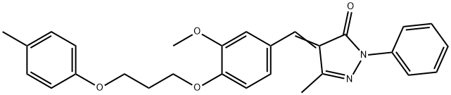 4-{3-methoxy-4-[3-(4-methylphenoxy)propoxy]benzylidene}-5-methyl-2-phenyl-2,4-dihydro-3H-pyrazol-3-one Struktur