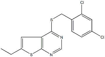 4-[(2,4-dichlorobenzyl)sulfanyl]-6-ethylthieno[2,3-d]pyrimidine Struktur