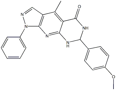 7-(4-methoxyphenyl)-4-methyl-1-phenyl-1,6,7,8-tetrahydro-5H-pyrazolo[4',3':5,6]pyrido[2,3-d]pyrimidin-5-one Struktur