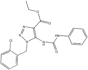 ethyl 5-[(anilinocarbonyl)amino]-1-(2-chlorobenzyl)-1H-1,2,3-triazole-4-carboxylate Struktur