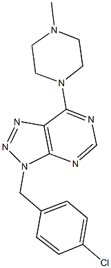 3-(4-chlorobenzyl)-7-(4-methyl-1-piperazinyl)-3H-[1,2,3]triazolo[4,5-d]pyrimidine Struktur