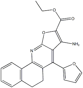 ethyl 8-amino-7-(2-furyl)-5,6-dihydrobenzo[h]furo[2,3-b]quinoline-9-carboxylate Struktur