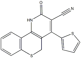 2-oxo-4-(2-thienyl)-1,5-dihydro-2H-thiochromeno[4,3-b]pyridine-3-carbonitrile Struktur