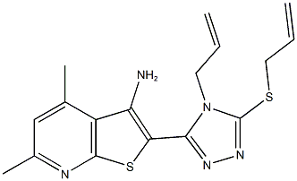 2-[4-allyl-5-(allylsulfanyl)-4H-1,2,4-triazol-3-yl]-4,6-dimethylthieno[2,3-b]pyridin-3-ylamine Struktur