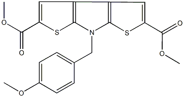 dimethyl 7-(4-methoxybenzyl)-7H-dithieno[2,3-b:3,2-d]pyrrole-2,5-dicarboxylate Struktur