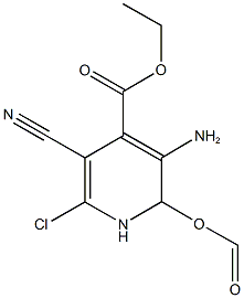 ethyl 3-amino-6-chloro-5-cyano-2-(formyloxy)-1,2-dihydro-4-pyridinecarboxylate Struktur