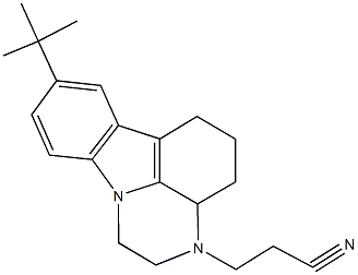 3-(8-tert-butyl-1,2,3a,4,5,6-hexahydro-3H-pyrazino[3,2,1-jk]carbazol-3-yl)propanenitrile Struktur