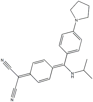 2-{4-[(isopropylamino)(4-pyrrolidin-1-ylphenyl)methylene]cyclohexa-2,5-dien-1-ylidene}malononitrile Struktur