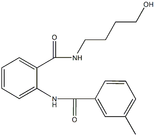 N-(4-hydroxybutyl)-2-[(3-methylbenzoyl)amino]benzamide Struktur