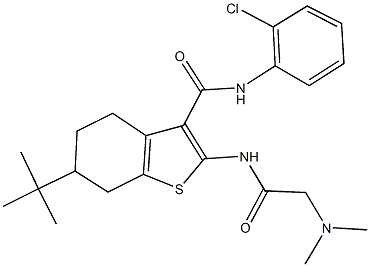 6-tert-butyl-N-(2-chlorophenyl)-2-{[(dimethylamino)acetyl]amino}-4,5,6,7-tetrahydro-1-benzothiophene-3-carboxamide Struktur