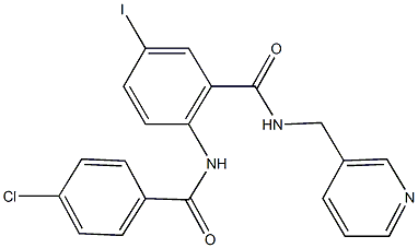 2-[(4-chlorobenzoyl)amino]-5-iodo-N-(3-pyridinylmethyl)benzamide Struktur