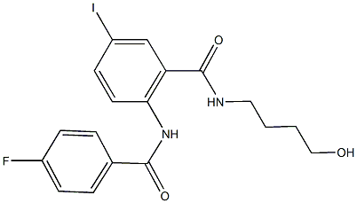 2-[(4-fluorobenzoyl)amino]-N-(4-hydroxybutyl)-5-iodobenzamide Struktur