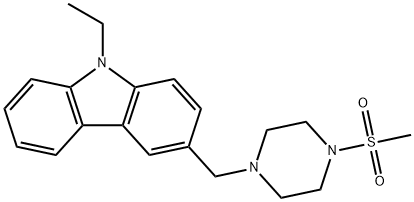 9-ethyl-3-{[4-(methylsulfonyl)-1-piperazinyl]methyl}-9H-carbazole Struktur