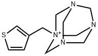 1-(3-thienylmethyl)-3,5,7-triaza-1-azoniatricyclo[3.3.1.1~3,7~]decane Struktur