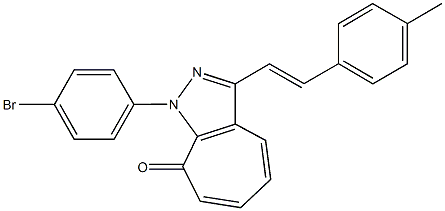 1-(4-bromophenyl)-3-[2-(4-methylphenyl)vinyl]cyclohepta[c]pyrazol-8(1H)-one Struktur