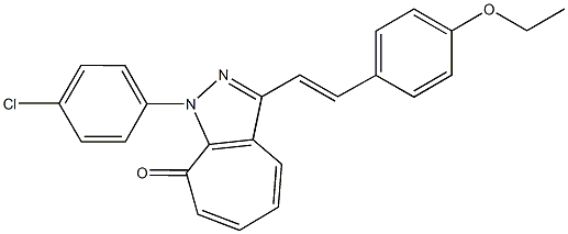 1-(4-chlorophenyl)-3-[2-(4-ethoxyphenyl)vinyl]cyclohepta[c]pyrazol-8(1H)-one Struktur