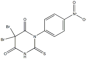 5,5-dibromo-1-{4-nitrophenyl}-2-thioxodihydro-4,6(1H,5H)-pyrimidinedione Struktur