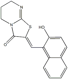 2-[(2-hydroxy-1-naphthyl)methylene]-6,7-dihydro-5H-[1,3]thiazolo[3,2-a]pyrimidin-3(2H)-one Struktur